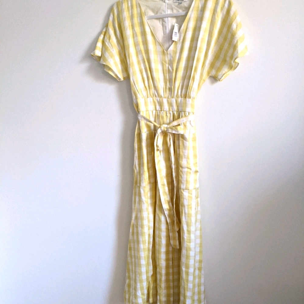 Madewell Dolman-Sleeve Midi Dress Gingham Check - Picture 4 of 7